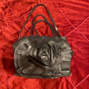 Black leather with flower